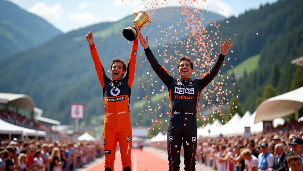 gp-oesterreich-siegerehrung-norris-piastri-podium-papaya-konfetti